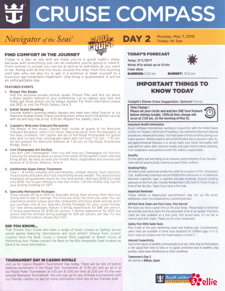 Cruise Compass Day 2 Page 1