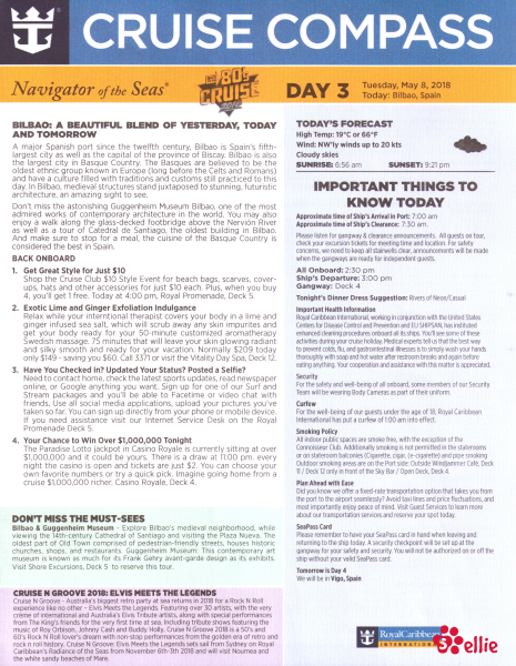 Cruise Compass Day 3 Page 1