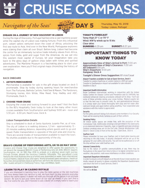 Cruise Compass Day 5 Page 1