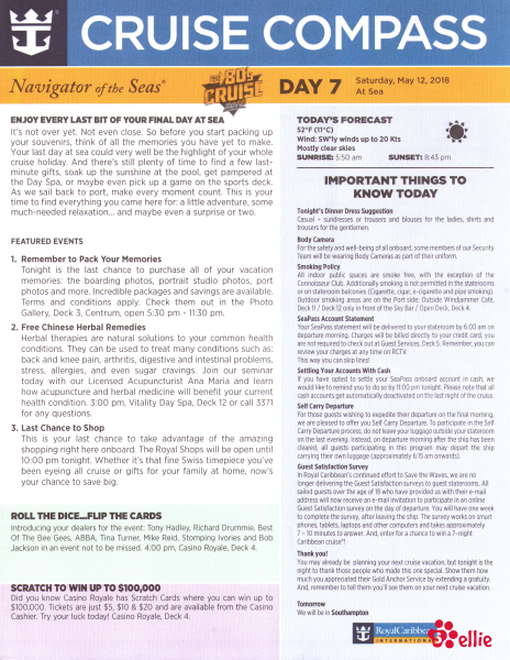 Cruise Compass Day 7 Page 1